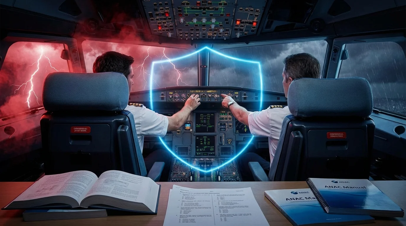 Imagem de capa representando gerenciamento de ameaças e erros no TEM para o exame da ANAC